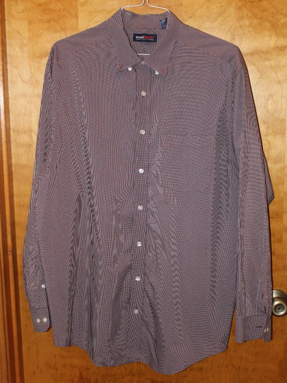 Roundtree & Yorke Travelsmart Mens Size 2XT Long Sleeve Plaid Red Black #83
